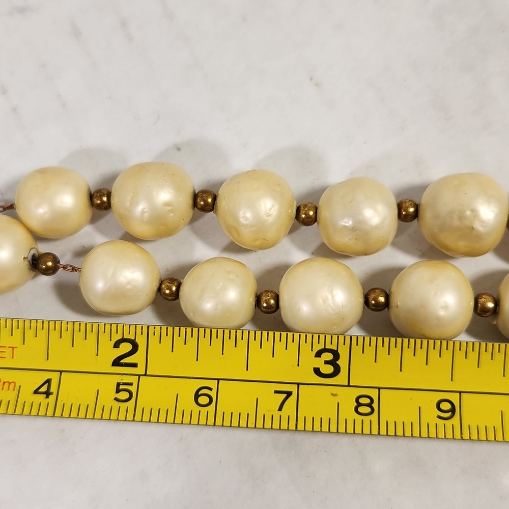 Vintage Antique Baroque glass pearl bracelet w slide clasp - Picture 6 of 10